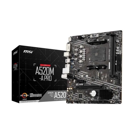MSI A520M-A PRO DDR4 AMD AM4 Micro-ATX Motherboard