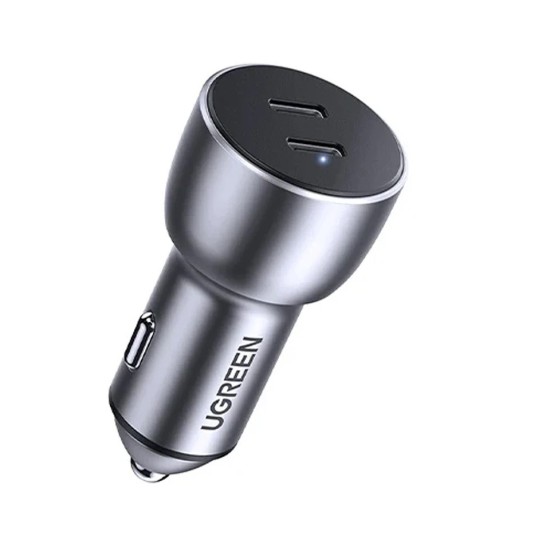 UGREEN - 50W Dual USB-C PD Gray Fast Car Charger #70594
