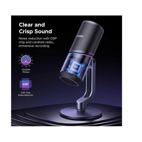 UGREEN - CM769 RGB Wired Grey Cardioid Condenser Desktop Gaming Microphone #35629