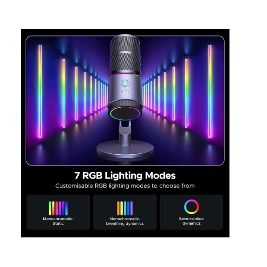 UGREEN - CM769 RGB Wired Grey Cardioid Condenser Desktop Gaming Microphone #35629