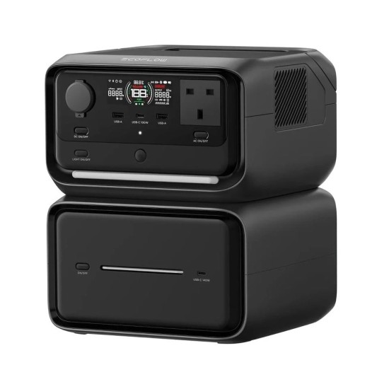 Ecoflow - River 3 Max Plus 858Wh 600W Output Black Portable - Power Station