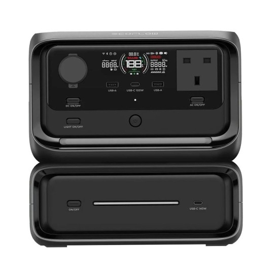 Ecoflow - River 3 Max Plus 858Wh 600W Output Black Portable - Power Station