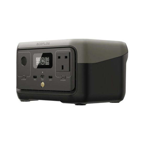 EcoFlow - River 2 256Wh 300W Output - Black & Gray Portable - Power Station